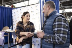 January 12, 2024: Sen. Cappelletti visited the PA Farm Show today and interviewed Agriculture Secretary Russell Redding before capping the day with a blue ribbon in the annual Celebrity Cow Milking Contest.   Sen. Cappelletti, along with teammates Sens. Vogel and Rothman, as well as local news anchor Valerie Pritchett, produced 1.45 lbs of milk from a cow named “Molly” to earn the championship.