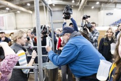 January 12, 2024: Sen. Cappelletti visited the PA Farm Show today and interviewed Agriculture Secretary Russell Redding before capping the day with a blue ribbon in the annual Celebrity Cow Milking Contest.   Sen. Cappelletti, along with teammates Sens. Vogel and Rothman, as well as local news anchor Valerie Pritchett, produced 1.45 lbs of milk from a cow named “Molly” to earn the championship.