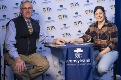 January 12, 2024: Sen. Cappelletti visited the PA Farm Show today and interviewed Agriculture Secretary Russell Redding before capping the day with a blue ribbon in the annual Celebrity Cow Milking Contest.   Sen. Cappelletti, along with teammates Sens. Vogel and Rothman, as well as local news anchor Valerie Pritchett, produced 1.45 lbs of milk from a cow named “Molly” to earn the championship.