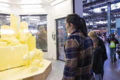 January 12, 2024: Sen. Cappelletti visited the PA Farm Show today and interviewed Agriculture Secretary Russell Redding before capping the day with a blue ribbon in the annual Celebrity Cow Milking Contest.   Sen. Cappelletti, along with teammates Sens. Vogel and Rothman, as well as local news anchor Valerie Pritchett, produced 1.45 lbs of milk from a cow named “Molly” to earn the championship.