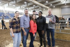 January 12, 2024: Sen. Cappelletti visited the PA Farm Show today and interviewed Agriculture Secretary Russell Redding before capping the day with a blue ribbon in the annual Celebrity Cow Milking Contest.   Sen. Cappelletti, along with teammates Sens. Vogel and Rothman, as well as local news anchor Valerie Pritchett, produced 1.45 lbs of milk from a cow named “Molly” to earn the championship.