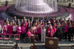October 3, 2023: Senator Amanda Cappelletti joins the PA Breast Cancer Coalition as they kickoff Breast Cancer Awareness Month by turning the State Capitol East Wing Fountain pink. The PA Breast Cancer Coalition celebrating its 30th anniversary this year.