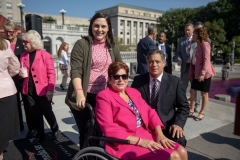October 3, 2023: Senator Amanda Cappelletti joins the PA Breast Cancer Coalition as they kickoff Breast Cancer Awareness Month by turning the State Capitol East Wing Fountain pink. The PA Breast Cancer Coalition celebrating its 30th anniversary this year.