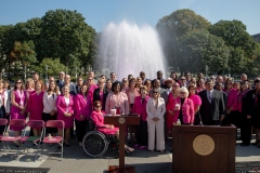 October 3, 2023: Senator Amanda Cappelletti joins the PA Breast Cancer Coalition as they kickoff Breast Cancer Awareness Month by turning the State Capitol East Wing Fountain pink. The PA Breast Cancer Coalition celebrating its 30th anniversary this year.