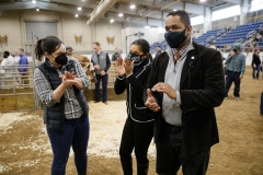 January 14, 2022: Senators Amanda Cappelletti and Sharif Street participate in the 2022 Celebrity Cow Milking Contest.