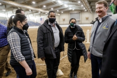 January 14, 2022: Senators Amanda Cappelletti and Sharif Street participate in the 2022 Celebrity Cow Milking Contest.
