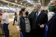 January 14, 2022: Senators Amanda Cappelletti and Sharif Street participate in the 2022 Celebrity Cow Milking Contest.
