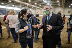 January 14, 2022: Senators Amanda Cappelletti and Sharif Street participate in the 2022 Celebrity Cow Milking Contest.
