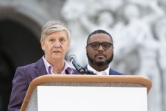 October 17, 2023: Senator Cappelletti joined Senate and House colleagues, advocates, and victims tonight for a Pennsylvania Coalition Against Domestic Violence Memorial Vigil on the steps of the Capitol.