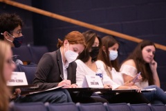 May 26, 2022: Sen. Cappelletti held a Good Government Seminar at Cabrini University in Radnor Township, Montgomery County today.  Dozens of students from local high schools adopted political persona on the right and left before debating a series of bills in committee and then voting in a mock Senate.