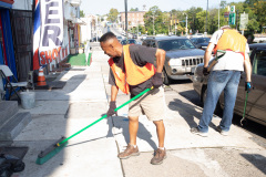 September 18, 2021: Sen. Cappelletti organized a Saturday morning clean-up of West Main Street in Norristown near her district office. Volunteers picked up litter, swept sidewalks and parking lots, weeded flower beds and hauled away more than two dozen bags of trash.