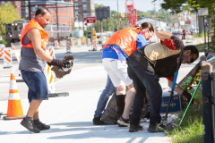 September 18, 2021: Sen. Cappelletti organized a Saturday morning clean-up of West Main Street in Norristown near her district office. Volunteers picked up litter, swept sidewalks and parking lots, weeded flower beds and hauled away more than two dozen bags of trash.