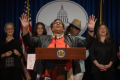 May 7, 2024: Senator Cappelletti joined colleagues for a press event to support and advocate for Governor Shapiro’s proposal to fund period products in public schools through this year’s budget. 