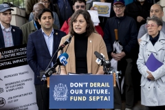 May 21, 2025: Senator Cappelletti joined Montgomery County Commissioner Neil Makhija, Representative Mary Jo Daley, local elected officials and the Narberth community for a rally style press event in support of funding SEPTA at the Narberth Regional Rail station.
