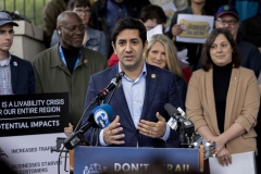 May 21, 2025: Senator Cappelletti joined Montgomery County Commissioner Neil Makhija, Representative Mary Jo Daley, local elected officials and the Narberth community for a rally style press event in support of funding SEPTA at the Narberth Regional Rail station.