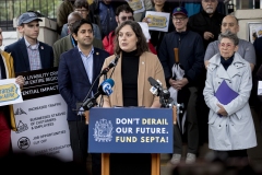 May 21, 2025: Senator Cappelletti joined Montgomery County Commissioner Neil Makhija, Representative Mary Jo Daley, local elected officials and the Narberth community for a rally style press event in support of funding SEPTA at the Narberth Regional Rail station.