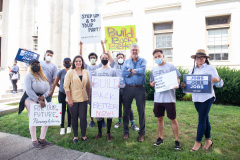 August 26, 2021: Senators Cappelletti and Kearney  held a rally in front of the Delaware County Courthouse in Media with We the People and  For Our Future to call for release of idled American Rescue Plan Funds to help the vulnerable and rebuild the economy.