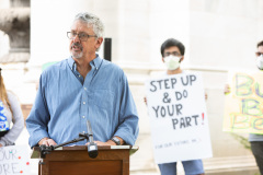 August 26, 2021: Senators Cappelletti and Kearney  held a rally in front of the Delaware County Courthouse in Media with We the People and  For Our Future to call for release of idled American Rescue Plan Funds to help the vulnerable and rebuild the economy.