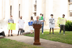 August 26, 2021: Senators Cappelletti and Kearney  held a rally in front of the Delaware County Courthouse in Media with We the People and  For Our Future to call for release of idled American Rescue Plan Funds to help the vulnerable and rebuild the economy.