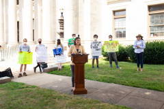 August 26, 2021: Senators Cappelletti and Kearney  held a rally in front of the Delaware County Courthouse in Media with We the People and  For Our Future to call for release of idled American Rescue Plan Funds to help the vulnerable and rebuild the economy.