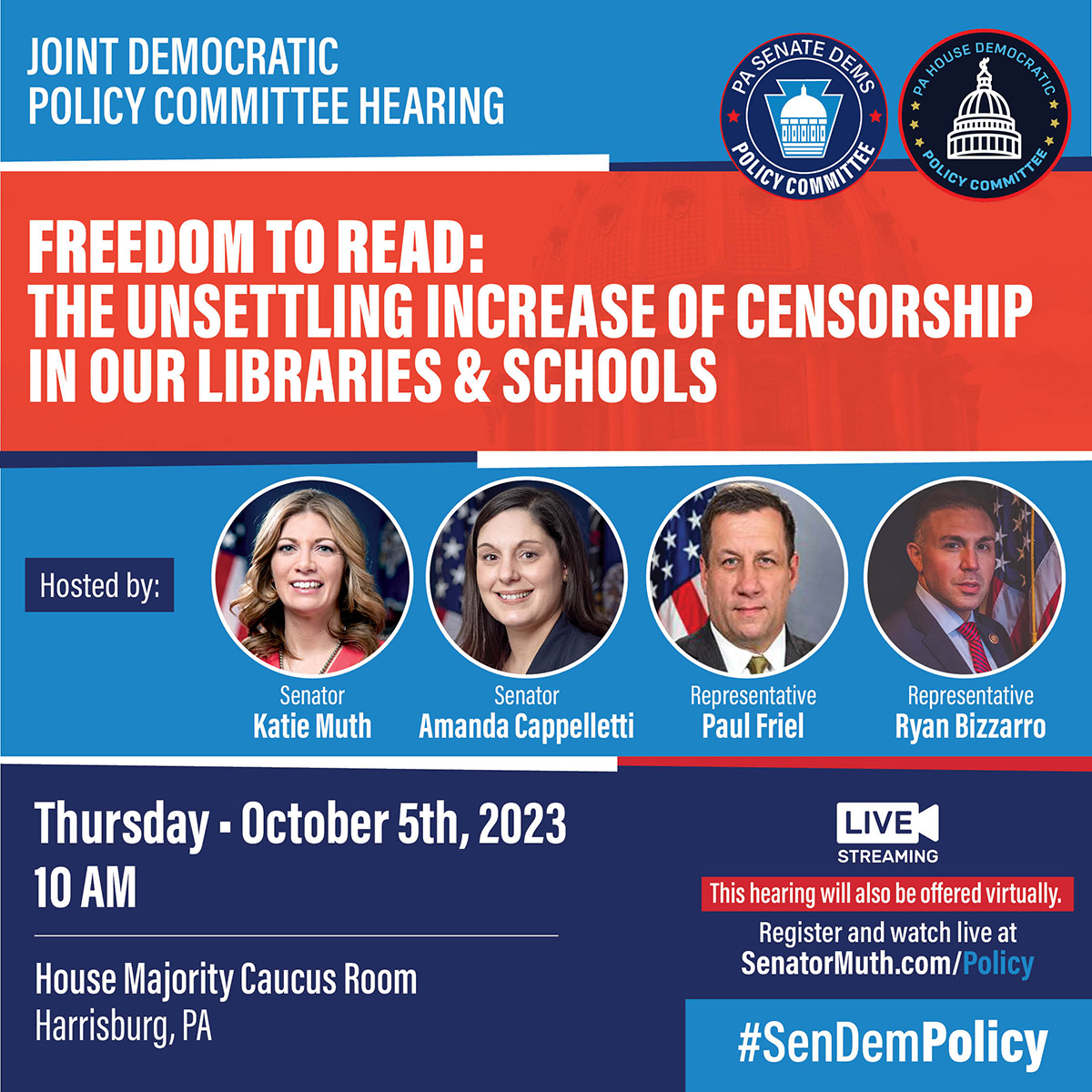 Policy Hearing - Freedom to Read - October 5, 2023
