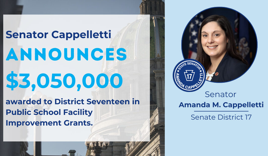 Senator Amanda M. Cappelletti announces Public School Facility Improvement Grant awards in District Seventeen