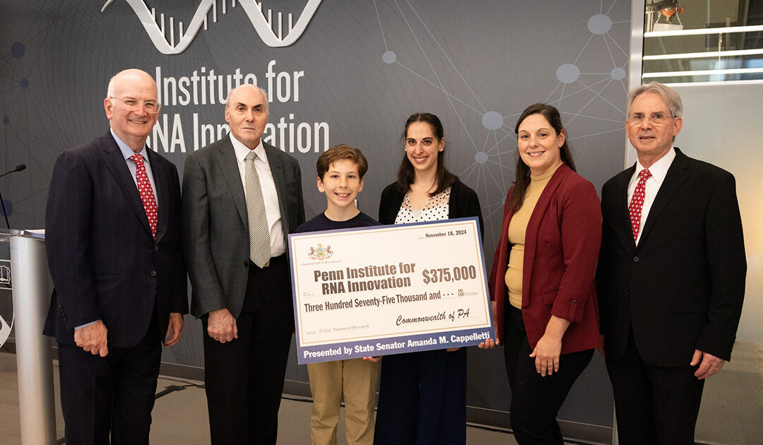 PA Senator Amanda M. Cappelletti Presents $375,000 State Grant to Penn Institute for RNA Innovation for Celiac Research