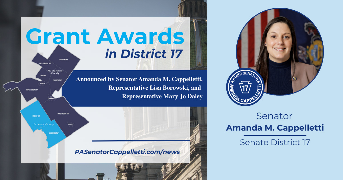 Senator Amanda M. Cappelletti, Reps. Daley and Borowski Announce Act 13 Grants Awarded to District Seventeen