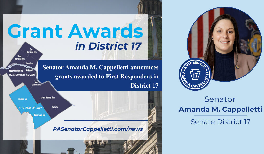 Senator Amanda M. Cappelletti announces grants awarded to First Responders in District 17