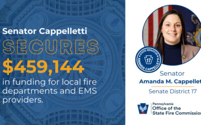 Senator Cappelletti Announces $459,144 in Funding for Local Fire/EMS Services