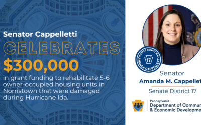 Senator Amanda M. Cappelletti Applauds $300,000 in Disaster Recovery Funding for Norristown Borough
